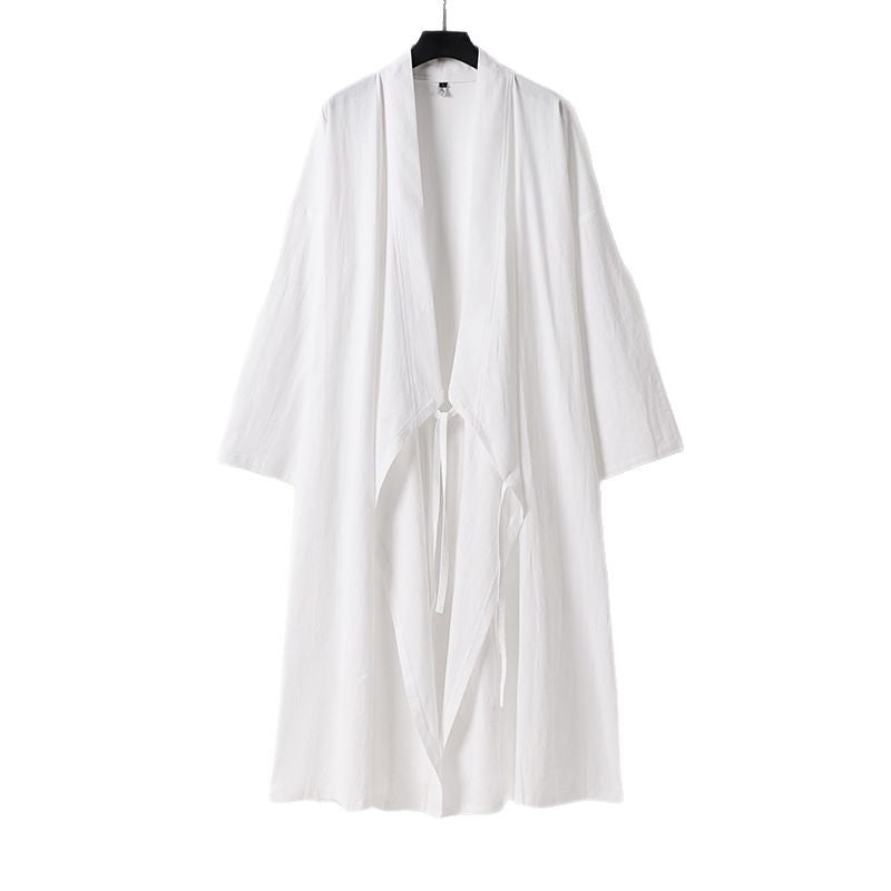 Unisex Longer Kimono Coat with Tie Belt, Loose Fit and Minimalist Silhouette Mune Fashion