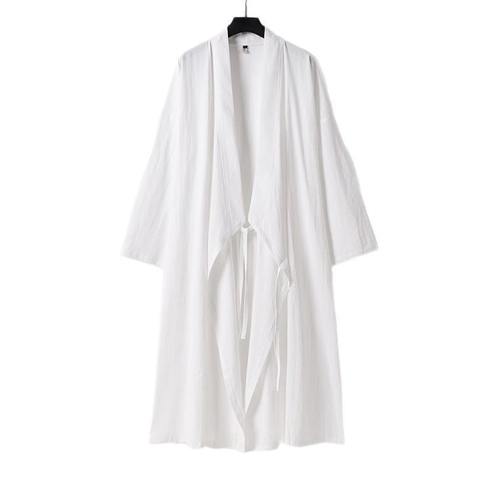 Unisex Longer Kimono Coat with Tie Belt, Loose Fit and Minimalist Silhouette Mune Fashion