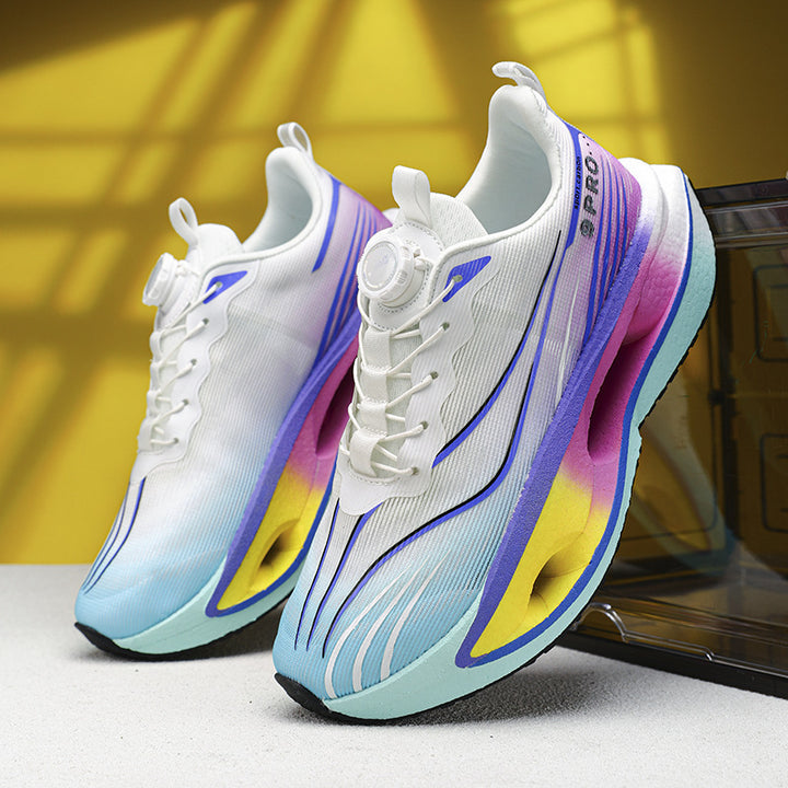 Unisex Performance Running Sneakers with Twist Closure, Shaped Hollow Chamber Midsole and Breathable Knit Upper Material Mune Fashion