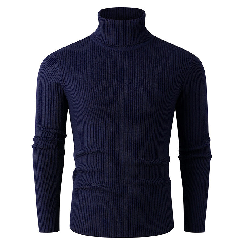 Men's tailored ribbed knit turtleneck sweater Slim Fit Mune Fashion