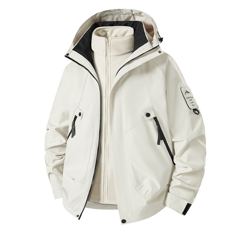 Men's 3-in-1 Softshell Parka with removable fleece inner jacket and technical hood Mune Fashion