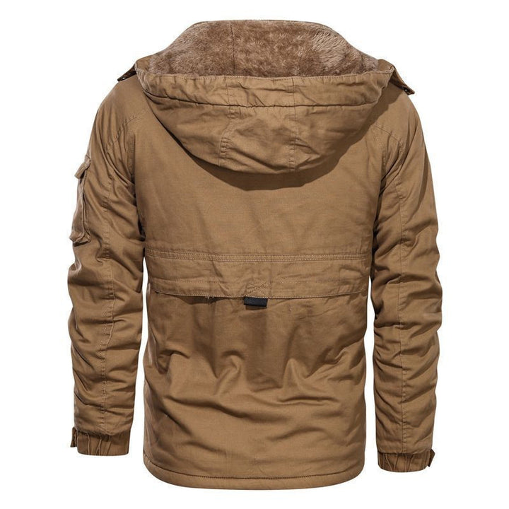 Men's robust canvas military jacket with warming teddy lining and hood Mune Fashion