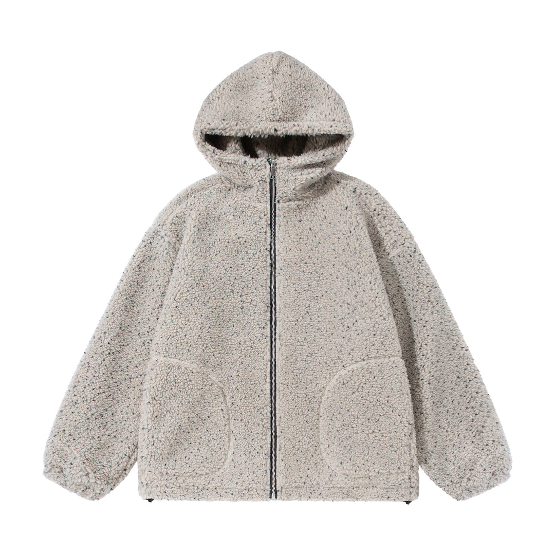 Unisex Boxy Teddy-Fleece Hoodie Jacket with Zipper Mune Fashion