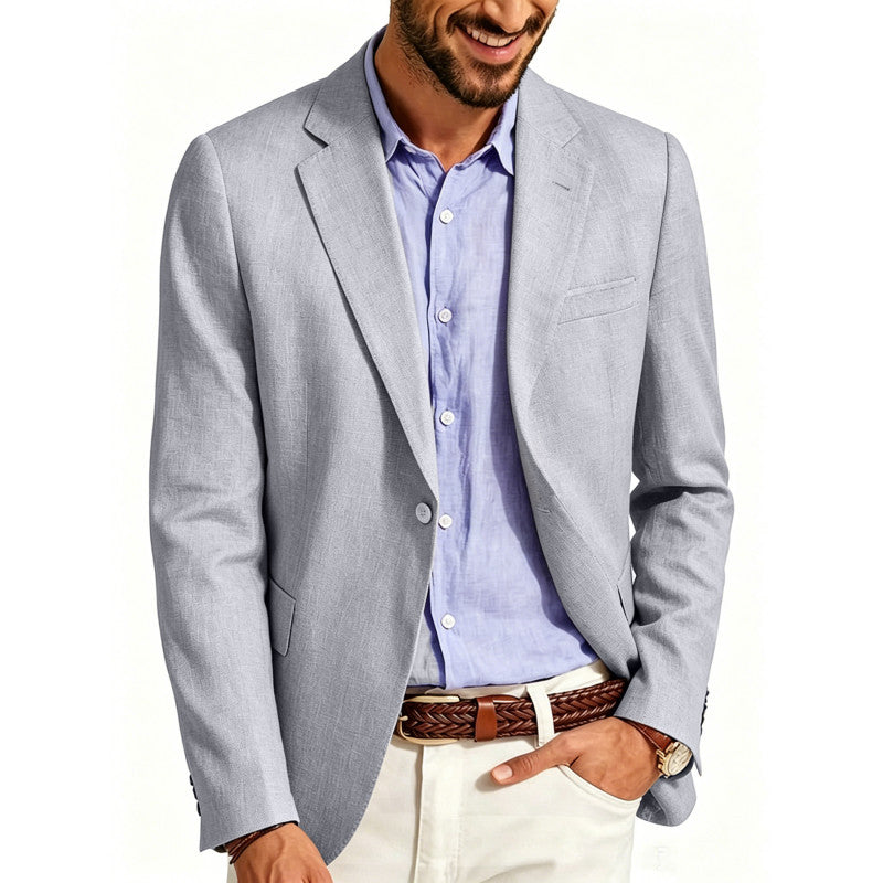Men's Summer Linen Blazer Jacket with Breathable Fabric and Tailored Fit Mune Fashion
