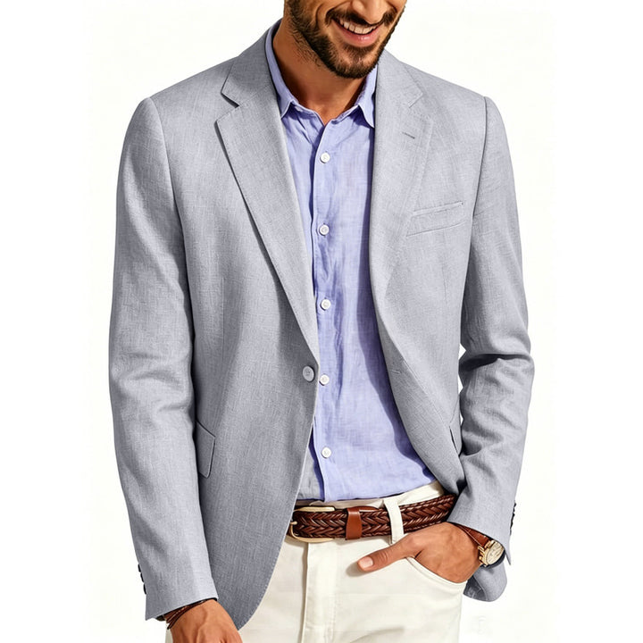 Men's Summer Linen Blazer Jacket with Breathable Fabric and Tailored Fit Mune Fashion