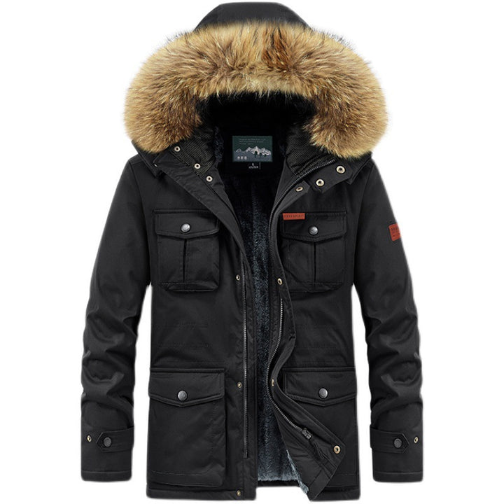 Men's winter parka with faux fur hood, quilted thermal lining, and multiple pockets Mune Fashion