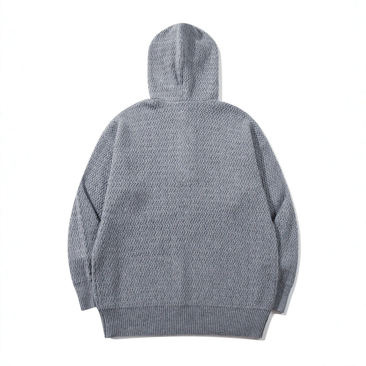 Unisex Structured Hooded Knit Sweater with Henley Button Placket Mune Fashion
