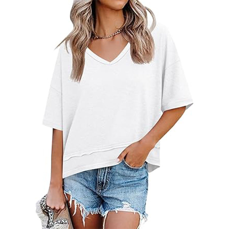 Women's Casual V-Neck Oversized T-Shirt Mune Fashion