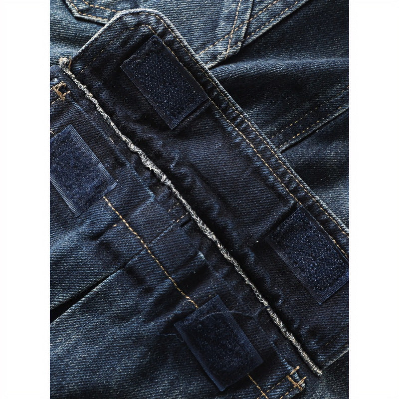 Men's cargo jeans with patch leg pockets and used wash Mune Fashion