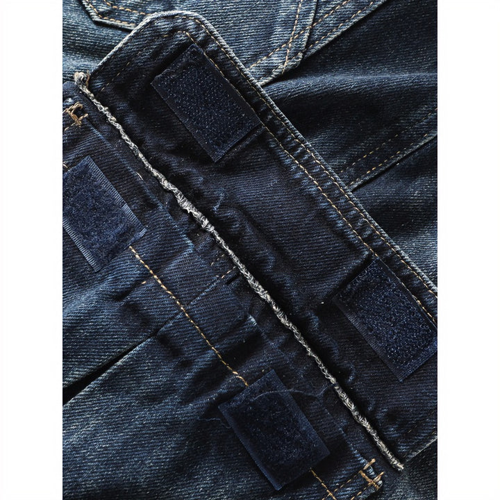 Men's cargo jeans with patch leg pockets and used wash Mune Fashion