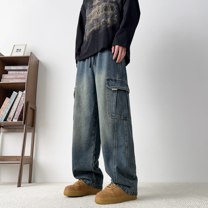 Men's cargo jeans with a loose fit and pockets Mune Fashion