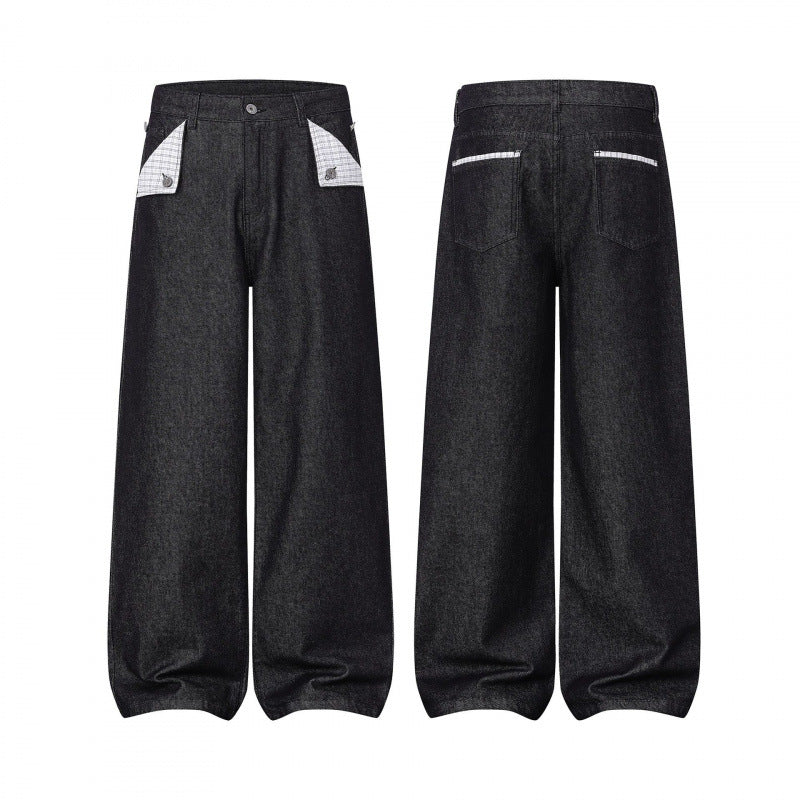 Ladies Wide Balloon Jeans with High Waist, Contrasting Flap Pockets and Balloon-Shaped Hem Mune Fashion