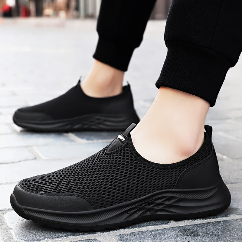 Men's nan lightweight mesh slip-on sneakers with seamless sock entry and reactive wave EVA sole Mune Fashion