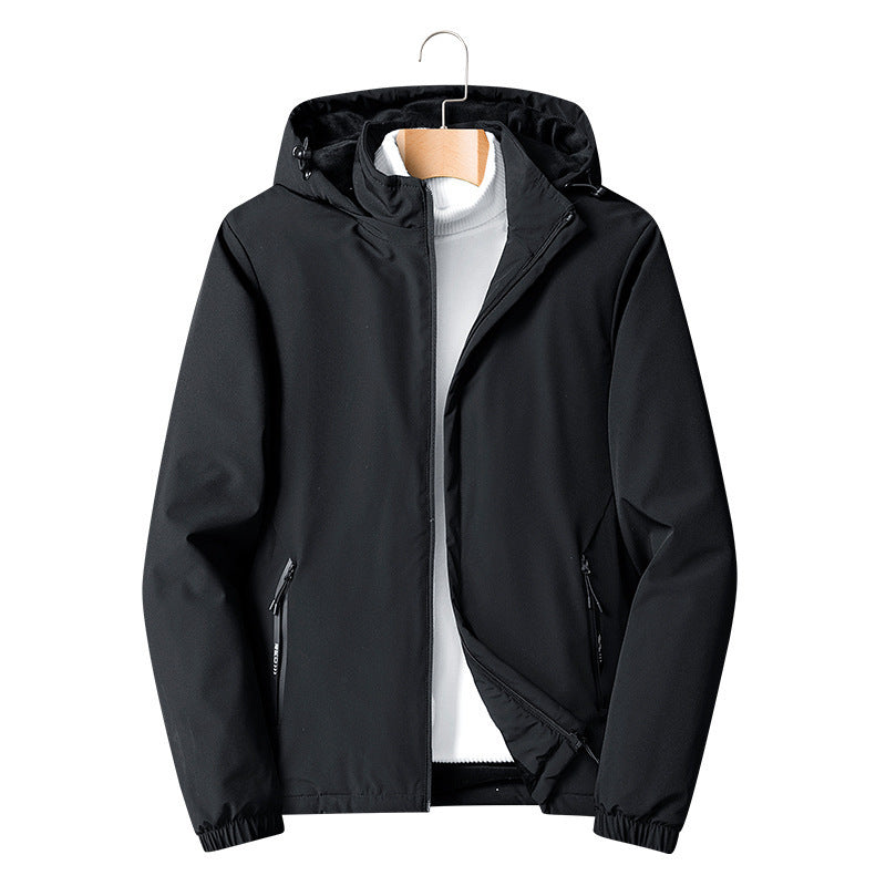 Men's Lightweight Softshell Jacket with Hood, Wind and Water Resistant Mune Fashion