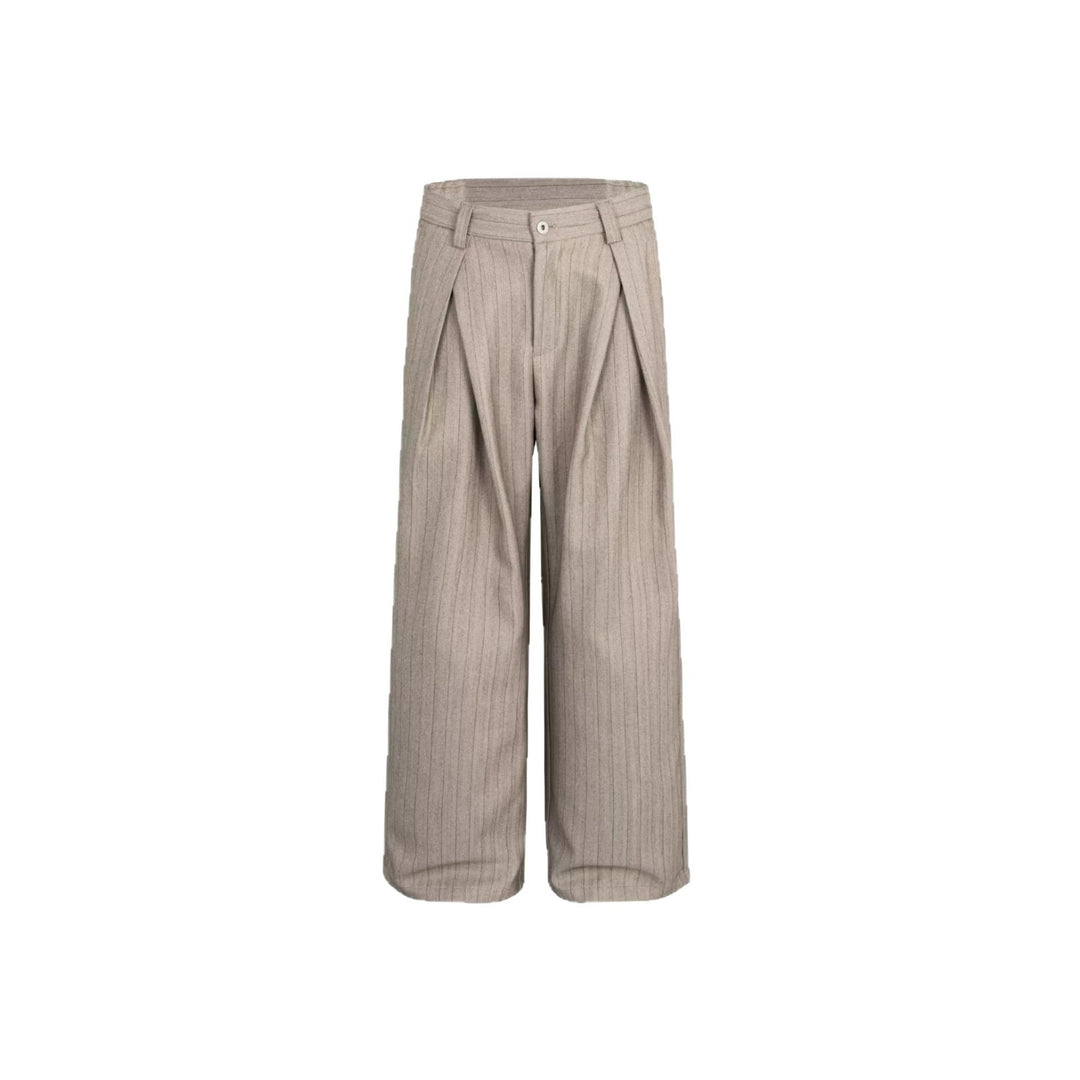 Women's Elegant and Wide High-Waisted Trousers with Pleats