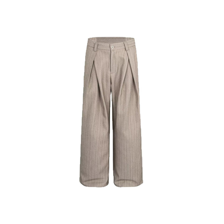 Women's Elegant and Wide High-Waisted Trousers with Pleats