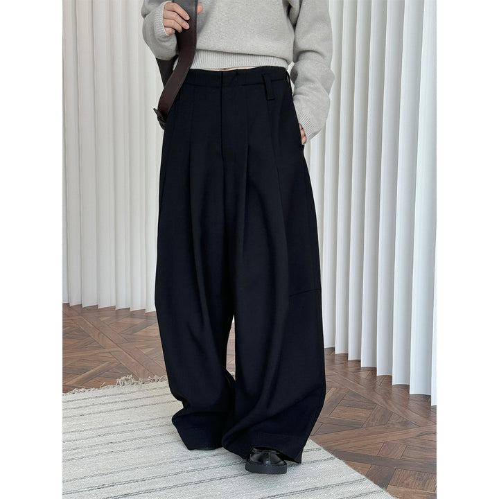 Women's wide high-waisted pleated trousers with wide leg Mune Fashion