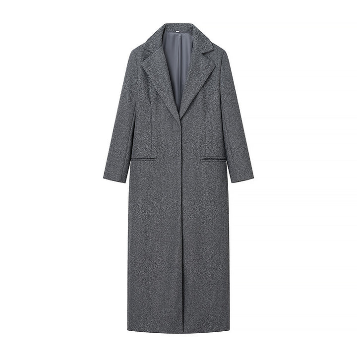 Women's Tailored Longline Cape Coat made of Wool Blend with Overlapping Cape Detail Mune Fashion