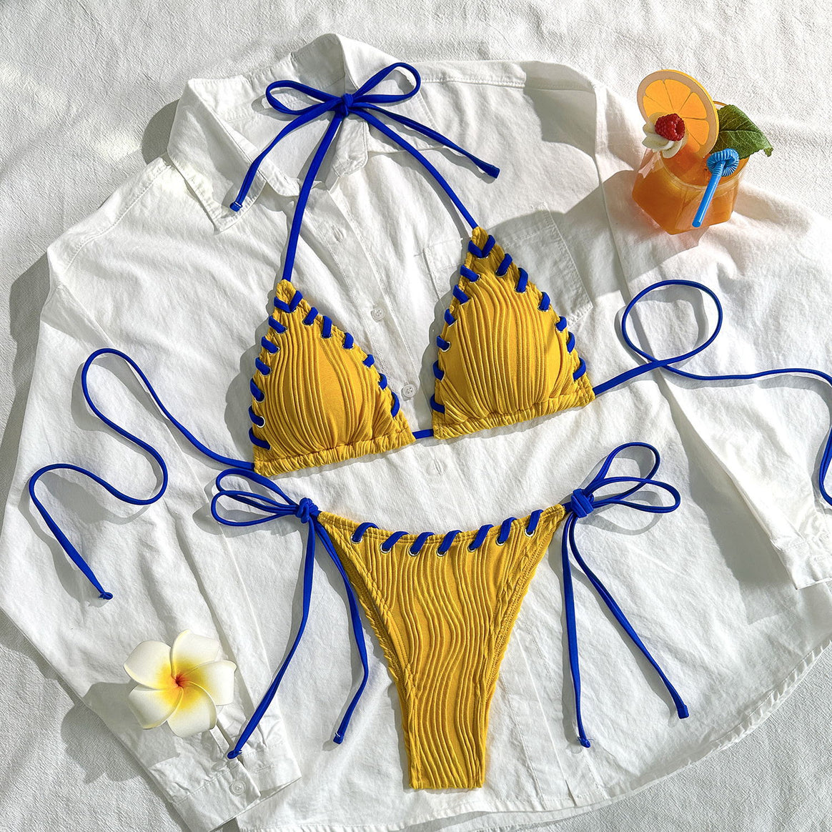 Women's bikini set with elegant ruffle design and adjustable straps Mune Fashion
