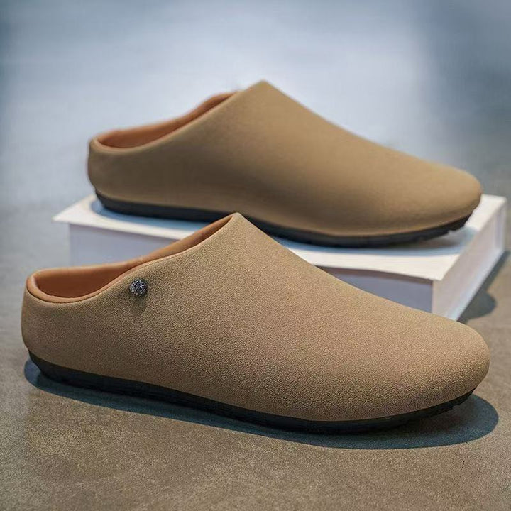Men's Padded Microfiber House Slippers-Mules with Non-Slip Rubber Sole Mune Fashion