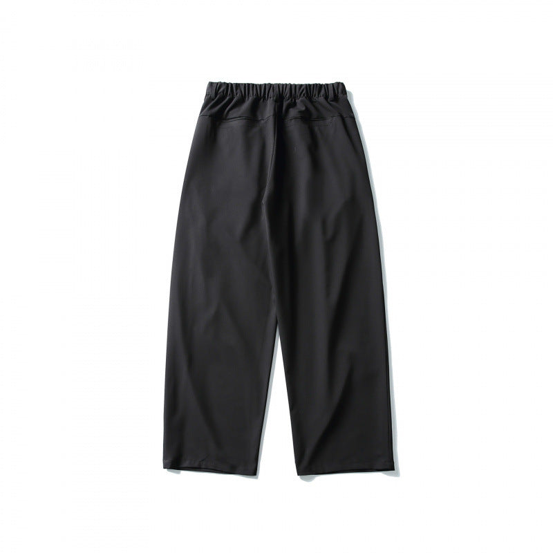 Men's Wide Pleated Culotte Pants with Low Crotch Mune Fashion