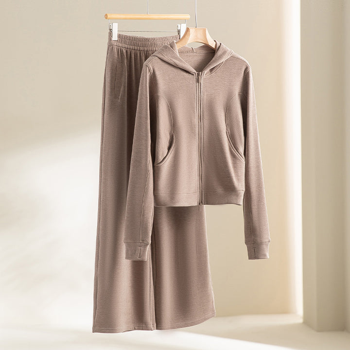 Women Wide Comfort Pants with High Elastic Waistband and Side Pockets Mune Fashion
