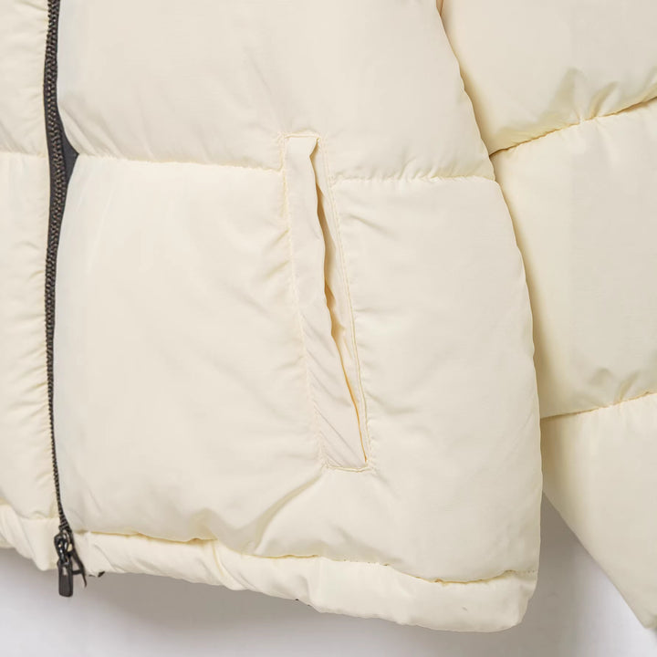Women's quilted down jacket with high stand-up collar and removable hood Mune Fashion