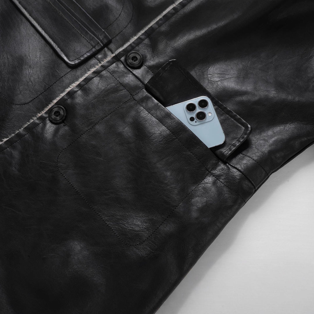 Men's Elegant Leather Jacket with Soft Lining Mune Fashion