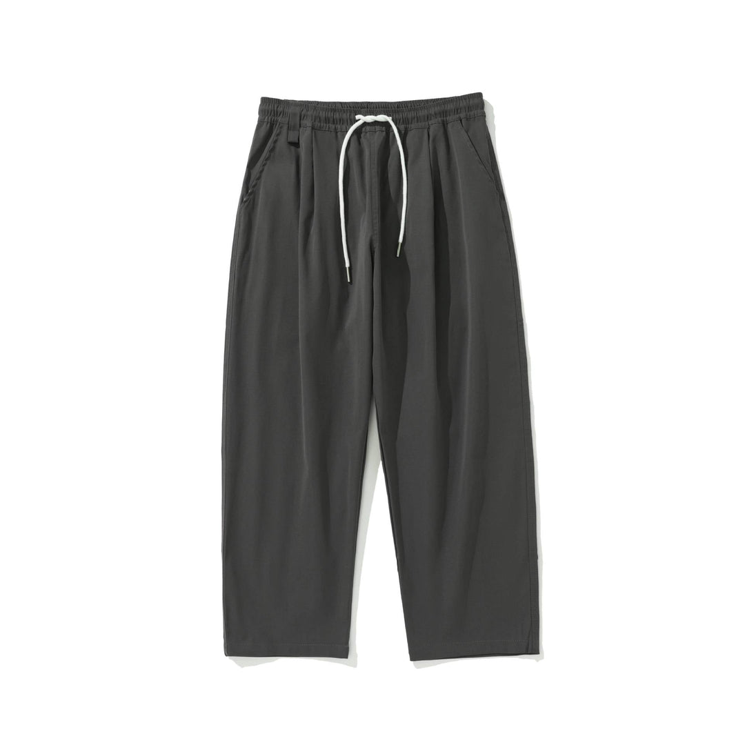 Women's Cropped Comfort Pants with Elastic Waistband and Drawstring Mune Fashion