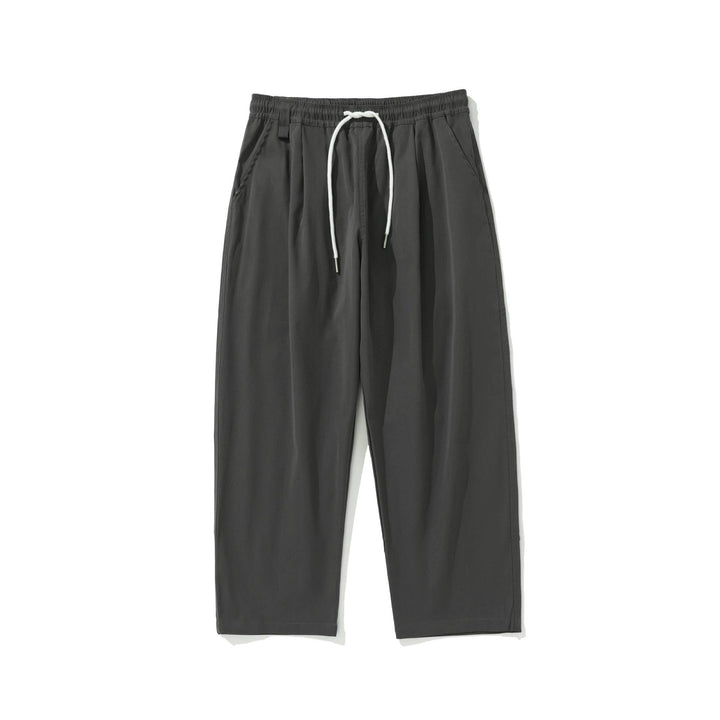 Women's Cropped Comfort Pants with Elastic Waistband and Drawstring Mune Fashion