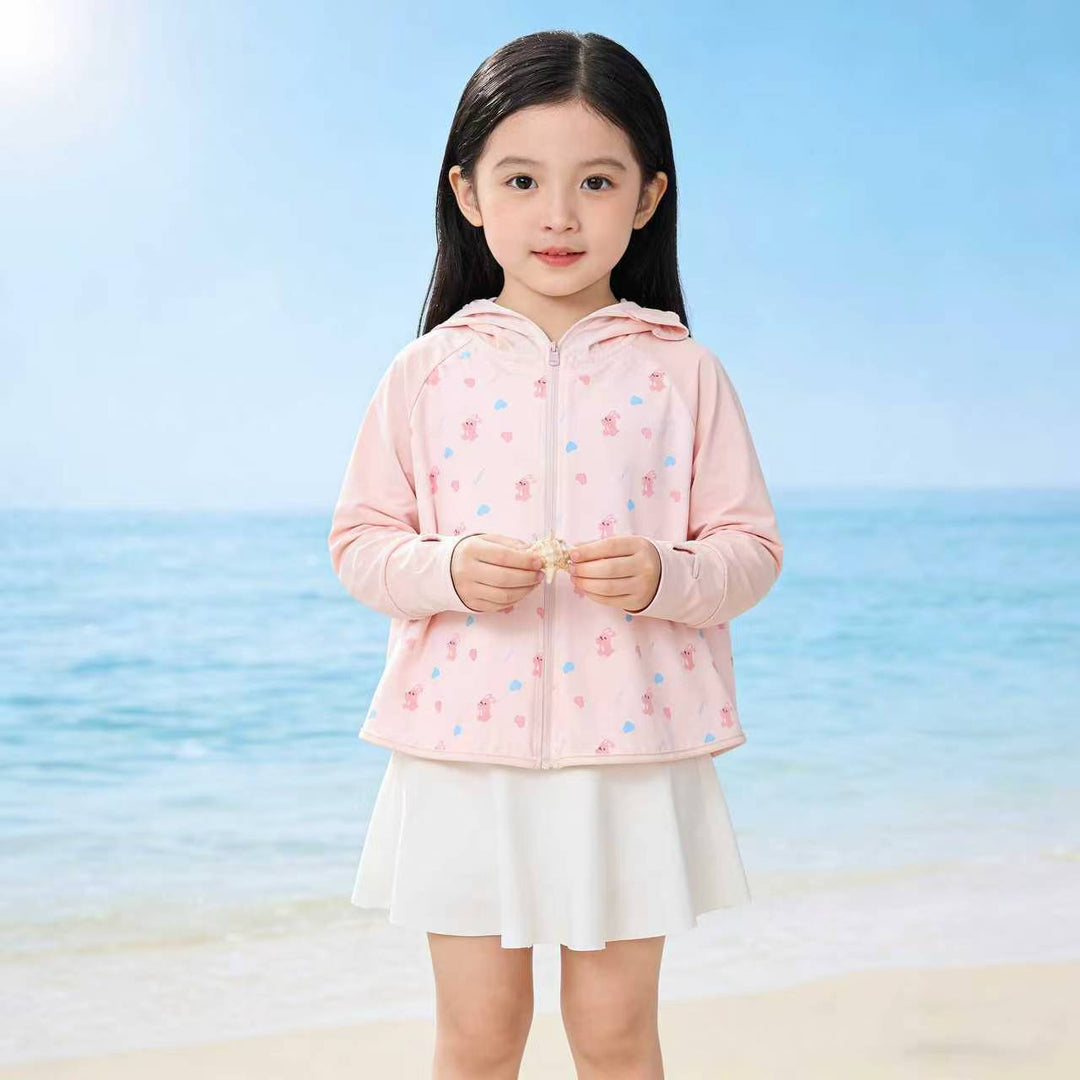 Girls transition jacket with hood and cute animal motif Mune Fashion
