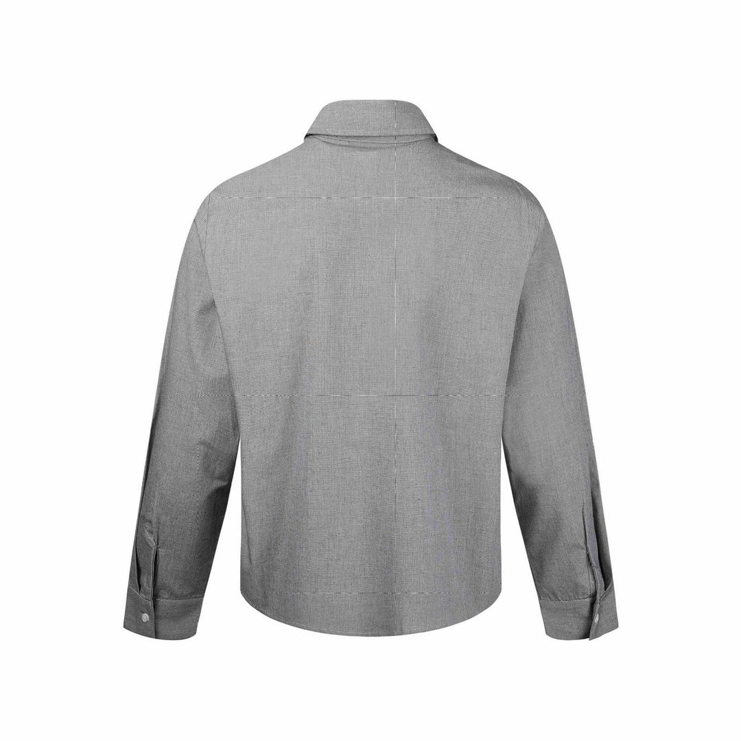 Men's short jacket with shirt collar, two-way zipper and fine structure Mune Fashion