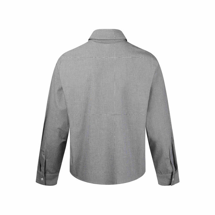 Men's short jacket with shirt collar, two-way zipper and fine structure Mune Fashion