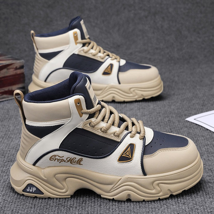 Men's High-Top City Platform Sneakers with sculpted wave sole, padded ankle collar, and grippy off-road traction Mune Fashion