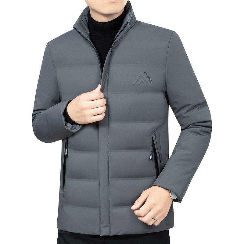 Men's Lightly Padded City Quilted Jacket with Stand-Up Collar and Zipper Pockets Mune Fashion