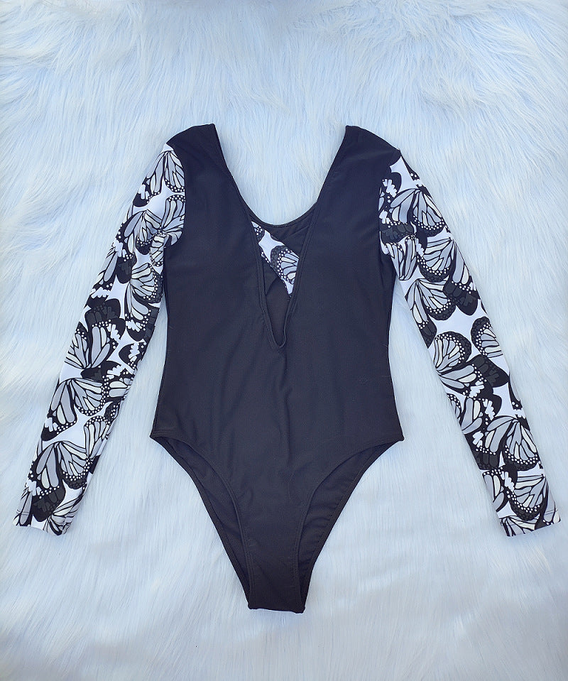 Women's Long Sleeve Swimsuit with Fashionable Butterfly Design Mune Fashion