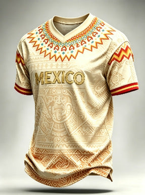 Unisex v-neck retro style jersey with Uruguay crest and flag patches Mune Fashion
