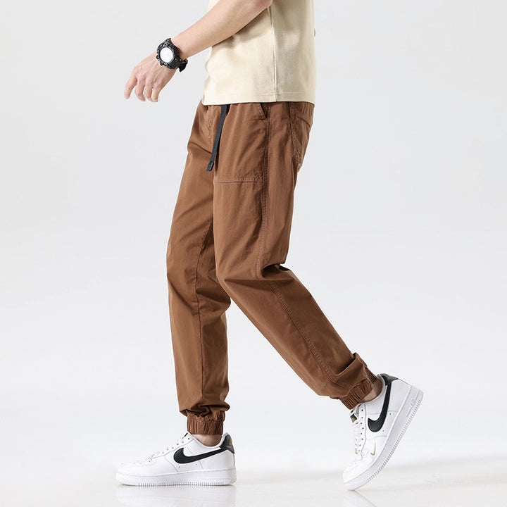 Herren Cargojoggerhose aus Baumwoll-Twill mit Tunnelzugbund und geripptem Knöchelabschluss Mune Fashion