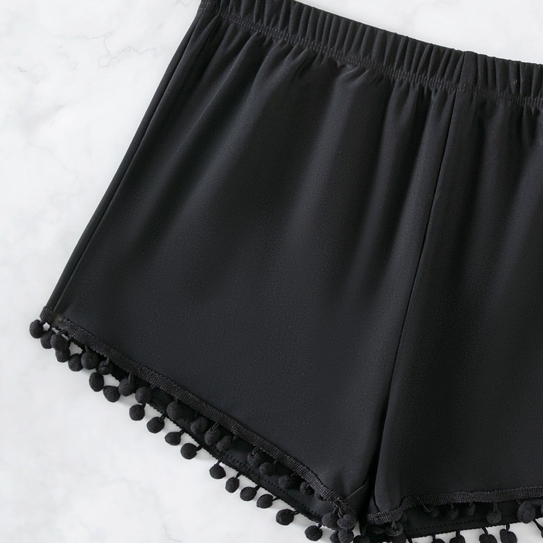 Women’s summer swim shorts with playful pompom decor Mune Fashion