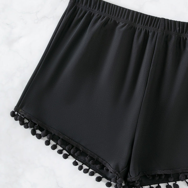 Women’s summer swim shorts with playful pompom decor Mune Fashion