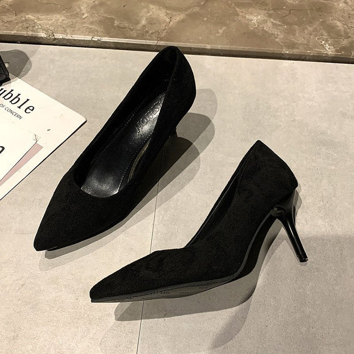 Women Velvet lace Pumps with narrow stiletto heel and comfort footbed Mune Fashion