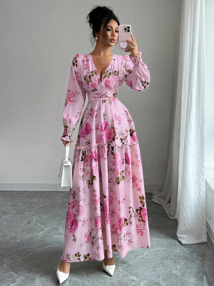 Women's Maxi Dress with Floral Details Mune Fashion