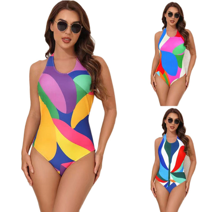 Women One-Piece Swimsuit with Fashionable Graphic Design Mune Fashion