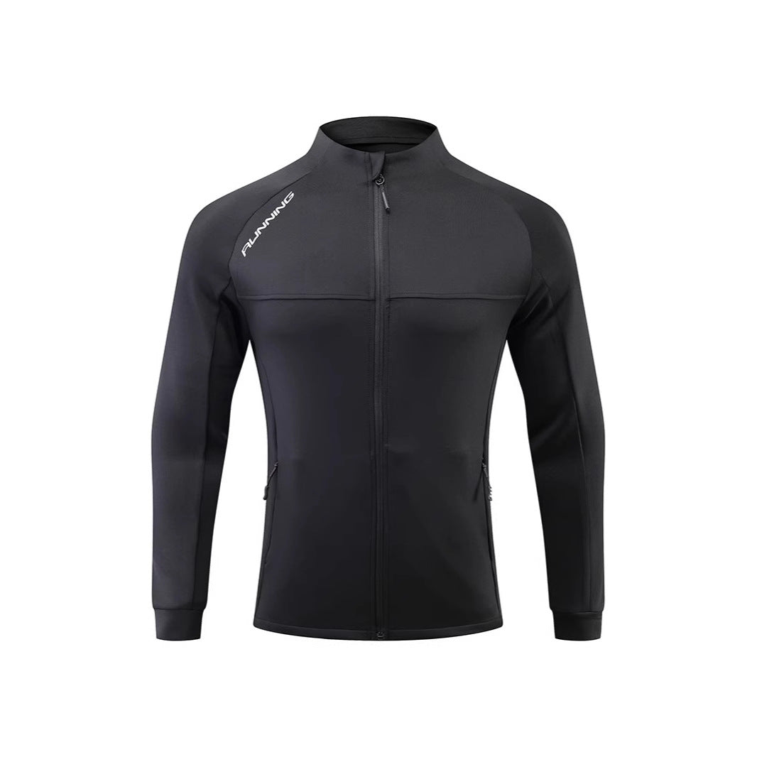 Men's running training jacket with wind-resistant stretch, slim fit and zippered pockets Mune Fashion