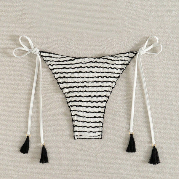 Women Triangle Bikini with playful stripe pattern Mune Fashion