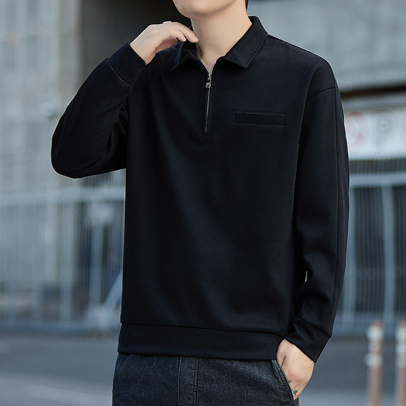 Men's Half-Zip Sweatshirt with Polo Collar and Chest Pocket Mune Fashion