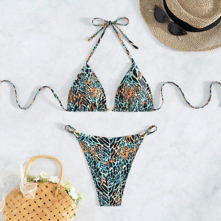 Women's Triangle Bikini with Exotic Animal Print Mune Fashion