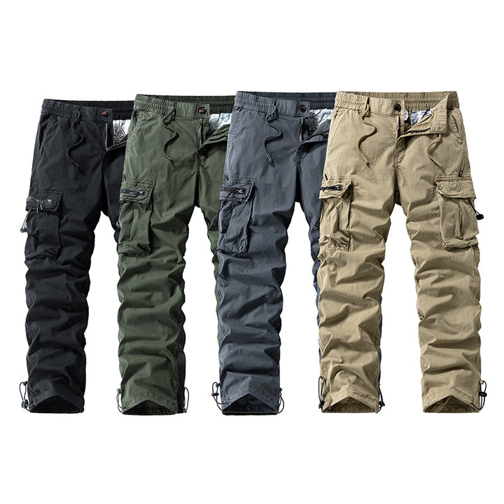 Men's Robust Cargo Pants in Tactical Utility Style with Elastic Waistband and Multi-Pockets Mune Fashion