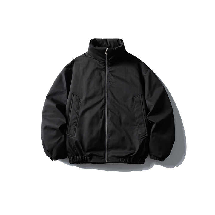 Men's Boxy Short Parka with High Stand Collar, Elastic Hem and Applied Front Pockets Mune Fashion