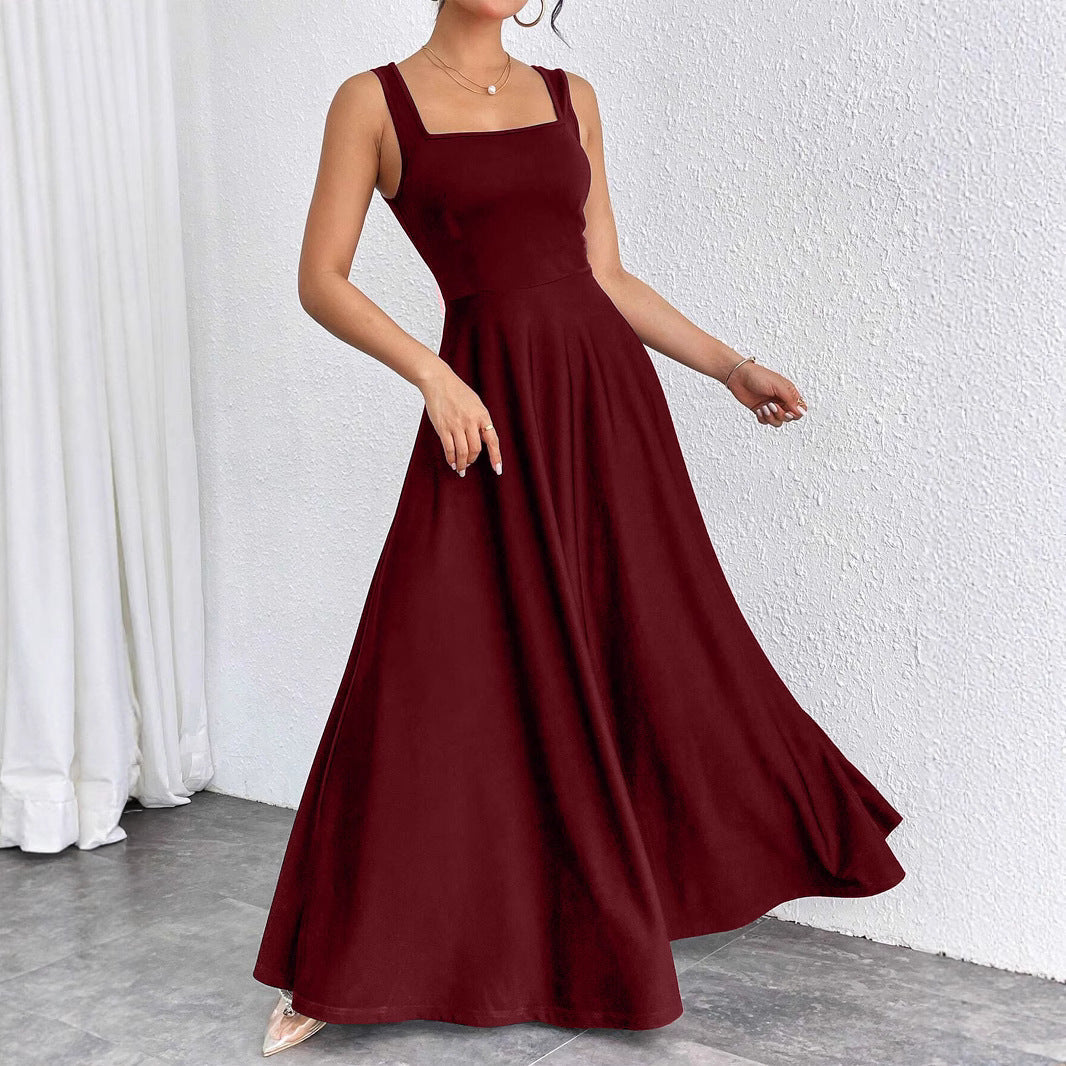Elegant women's maxi dress with soft cut & square neckline | Mune Fashion